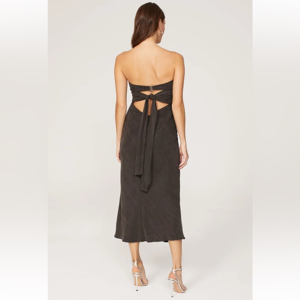 RTR 
THIRD FORM
Field Flowers Dress Charcoal Gray Strapless sz6 Open back solid